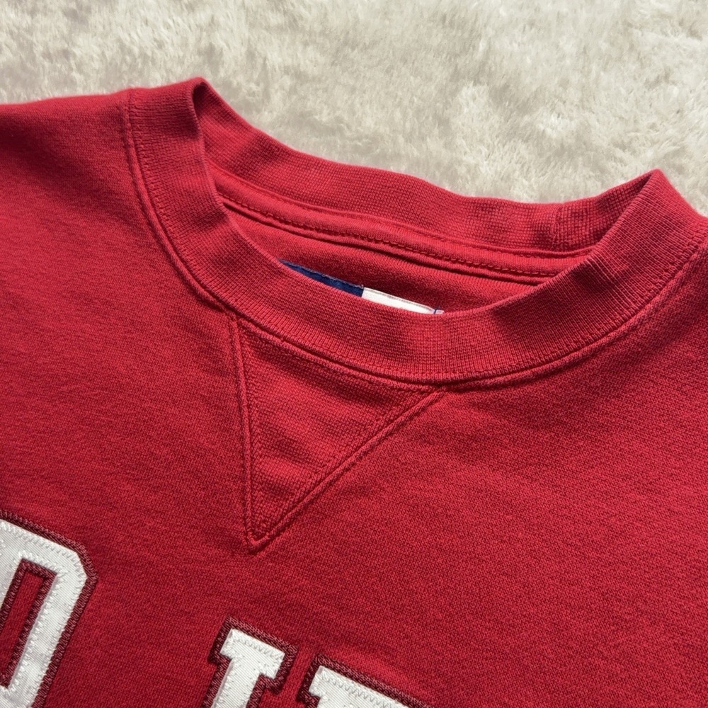Cor Jesu Big Cotton Sweatshirt Mens M Red Crewneck Embroidered Spellout Pullover - Picture 4 of 12